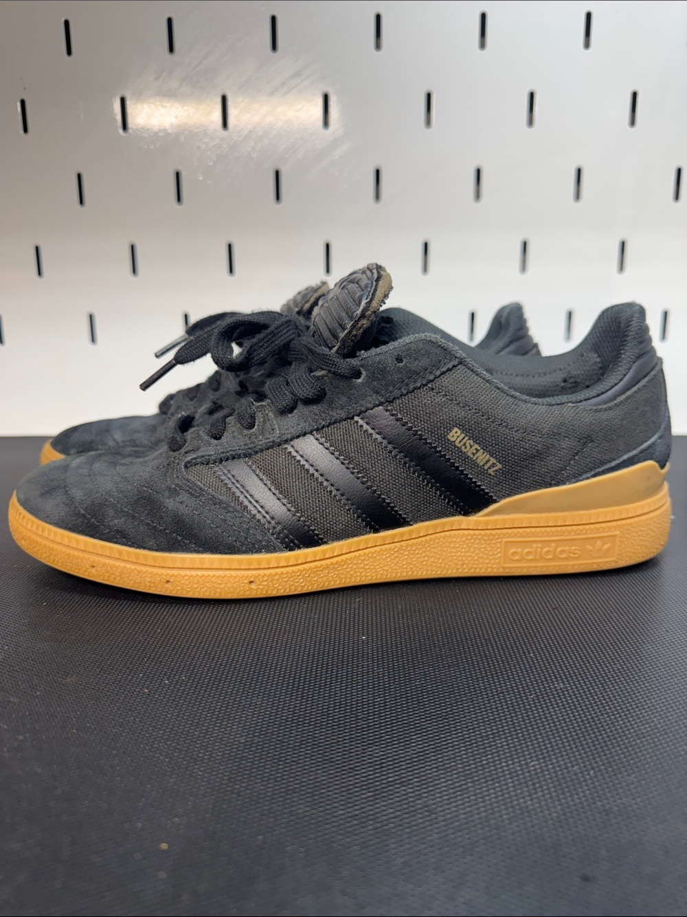 adidas Black busenitz skate shoes with Gum Sole